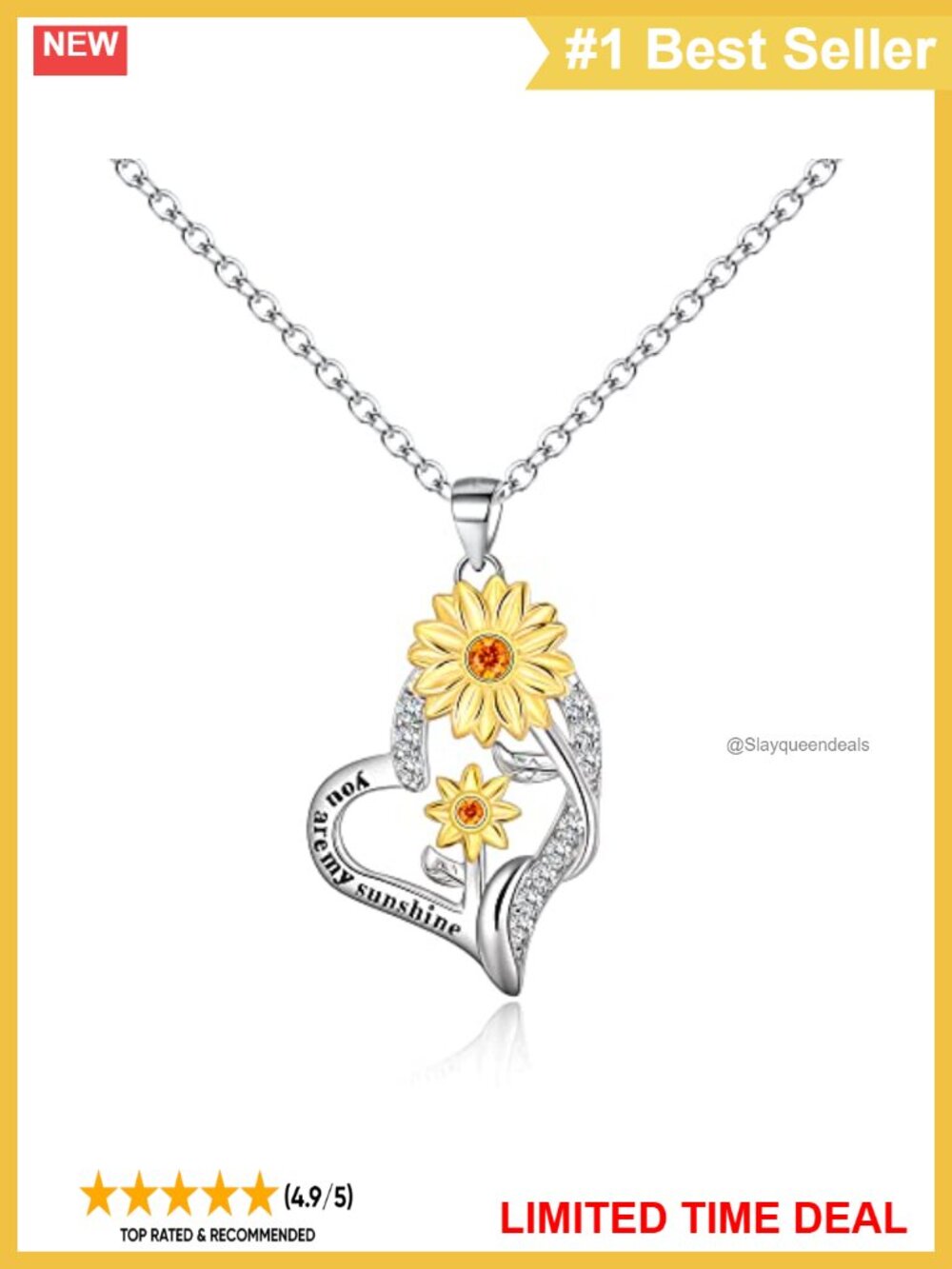 Sterling Silver Cubic Zirconia Double Heart Pendant Necklace 20.5in
